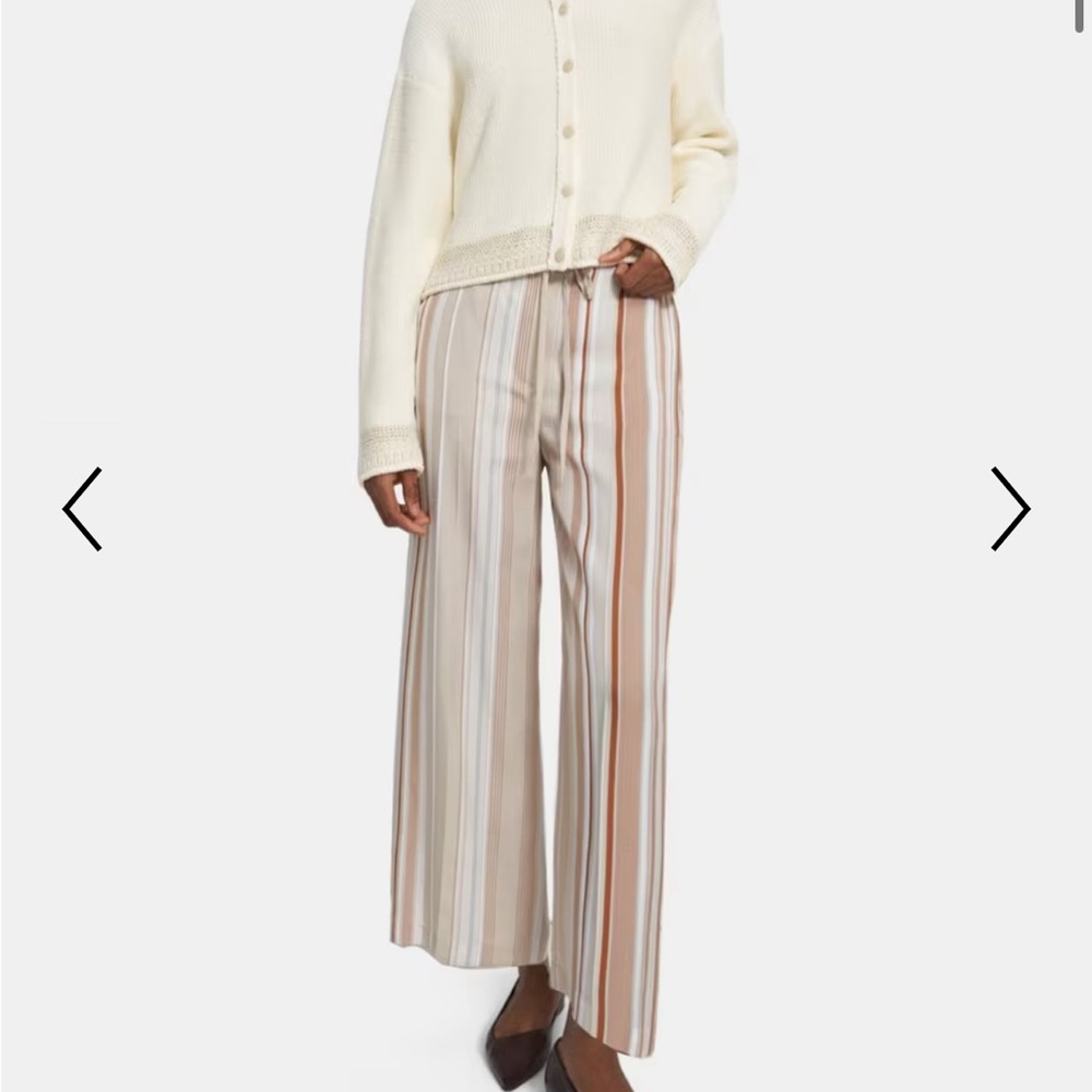 Theory Multicolor Striped Wide-Leg Pants